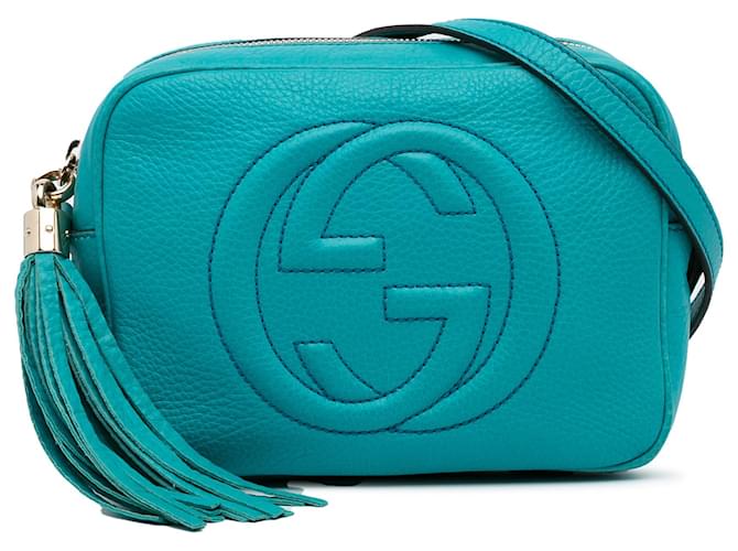 Gucci Blue Small Soho Disco Crossbody Bag Turquoise Leather Pony-style calfskin  ref.1119795