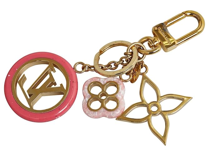 Louis Vuitton Gold Monogram Blooming Flowers Bag Charm Golden Metal Gold-plated  ref.1141985