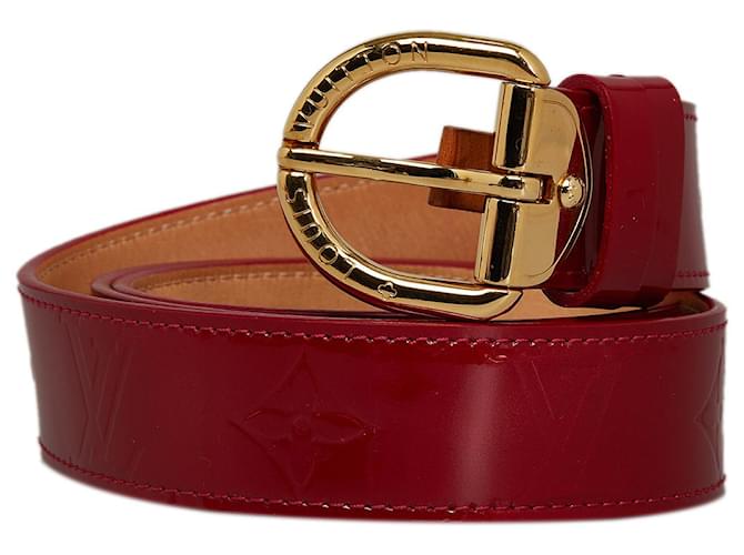 Louis Vuitton Red Monogram Vernis Belt Leather Patent leather  ref.1141987