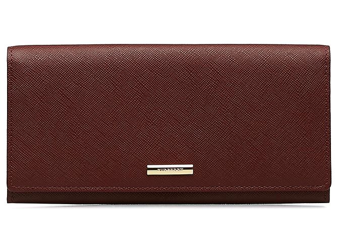 Cartera larga de cuero rojo de Burberry Roja