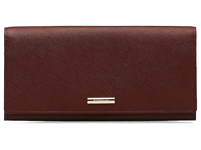Burberry Red Leather Long Wallet Pony-style calfskin  ref.1161065