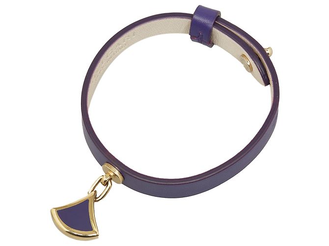 Bulgari Pulseira de couro diva roxa Bvlgari Roxo