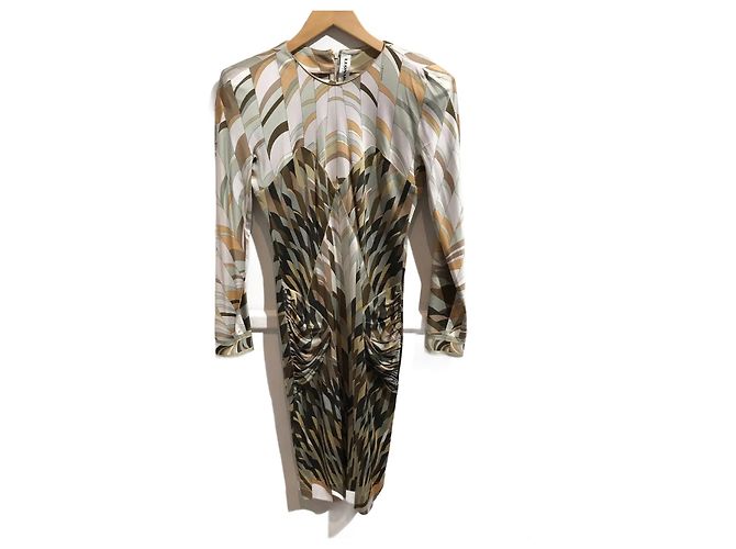 Vestido LEONARD T.FR 40 Seda Bege