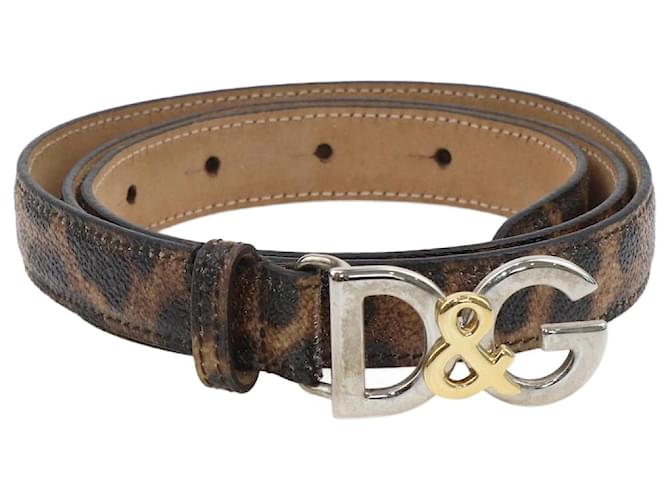 Dolce & Gabbana Black/Brown Leopard Print DG Buckle Belt Leather  ref.1164740