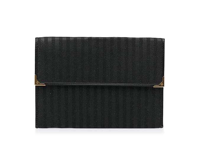 Clutch de lona listrada Fendi preta Preto  ref.1164759