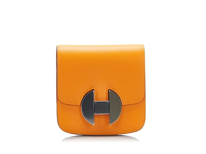 Hermès naranja 2002 cartera Cuero  ref.1164773