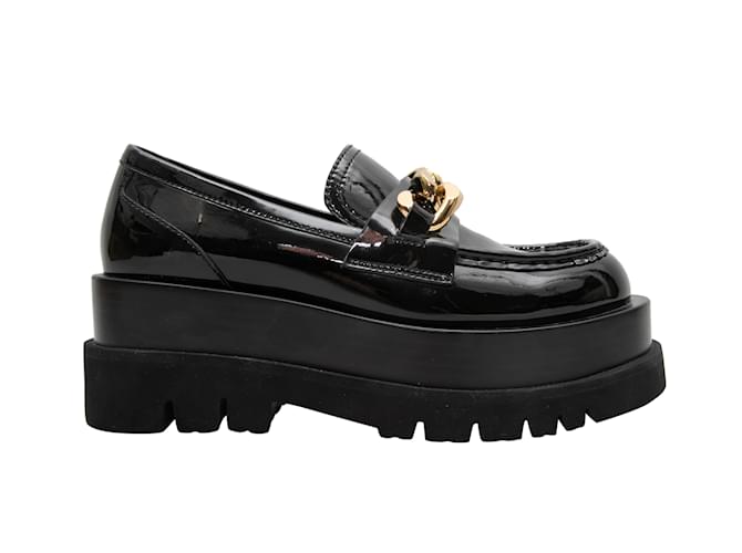 Black Jeffrey Campbell Patent Platform Loafers Size 38 Leather  ref.1164871