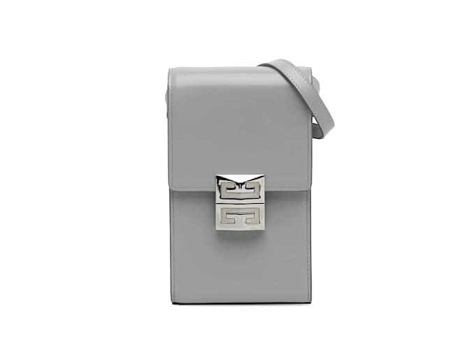 Mini gris de Givenchy 4Bandolera vertical G Cuero  ref.1164893