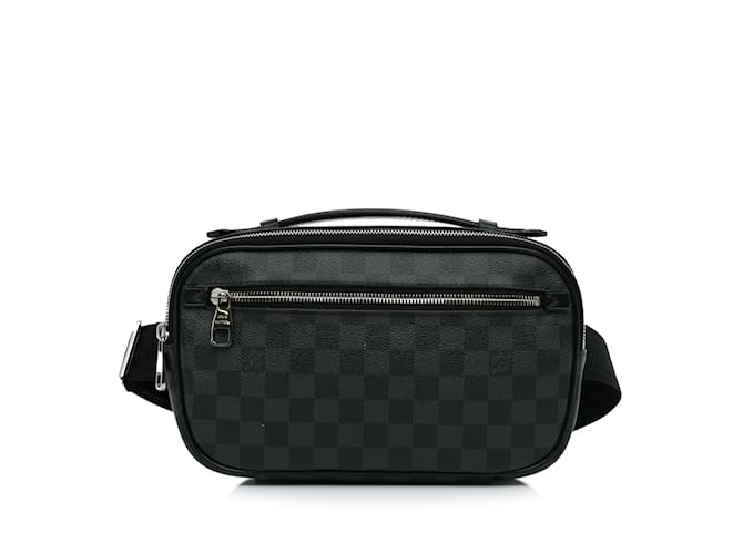 Black Louis Vuitton Damier Graphite Ambler Belt Bag Leather  ref.1164955