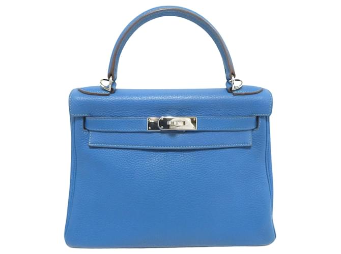 Hermès Hermes Kelly 28 Blau Leder  ref.1165177