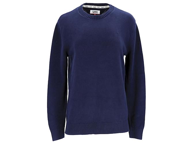 Tommy Hilfiger Mens Tommy Classic Flag Patch Jumper Navy blue Cotton  ref.1165567