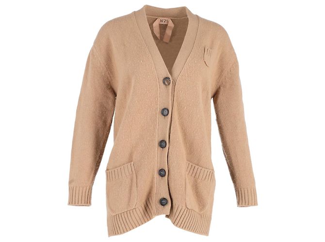 Autre Marque N21 Clover-Cardigan aus hellbrauner Baumwolle
