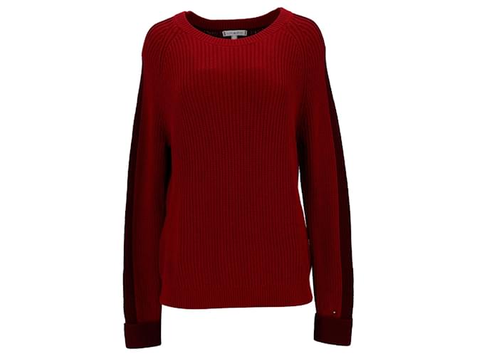 Tommy Hilfiger Womens Wool Cashmere Jumper in Red Cotton  ref.1165646