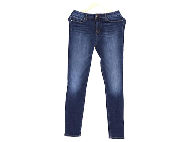 Tommy Hilfiger Jeans feminino Como Skinny Fit com bordado de bandeira em algodão azul  ref.1165650