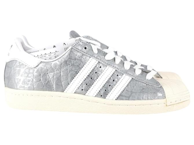 Autre Marque Adidas Superstar 80s Sneakers in Silver Leather Silvery  ref.1165660