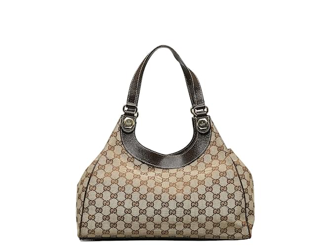 Gucci GG Canvas Shoulder Bag 154982 Brown Cloth  ref.1165702