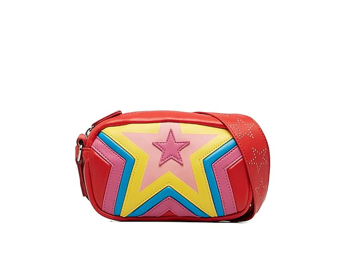 Stella Mc Cartney Quilted Star Kids Crossbody Bag Red Leather  ref.1165714