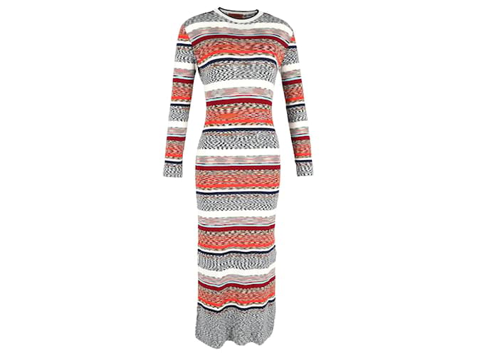 Missoni Graphic Knit Striped Midi Dress in Multicolor Wool Multiple colors  ref.1165739