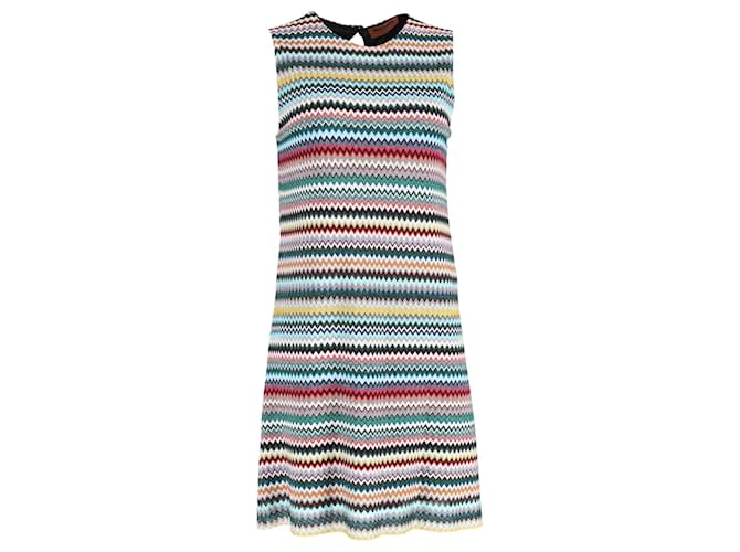 Missoni Striped Metallic Crochet-Knit Mini Dress in Multicolor Viscose Multiple colors Cellulose fibre  ref.1165740