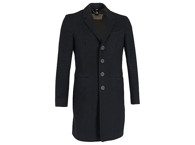 Burberry Single-Breasted Coat in Black Cotton  ref.1165746