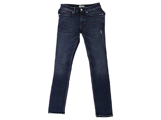 Tommy Hilfiger Slim-Fit-Jeans für Herren in dunkler Waschung Blau Baumwolle  ref.1165857