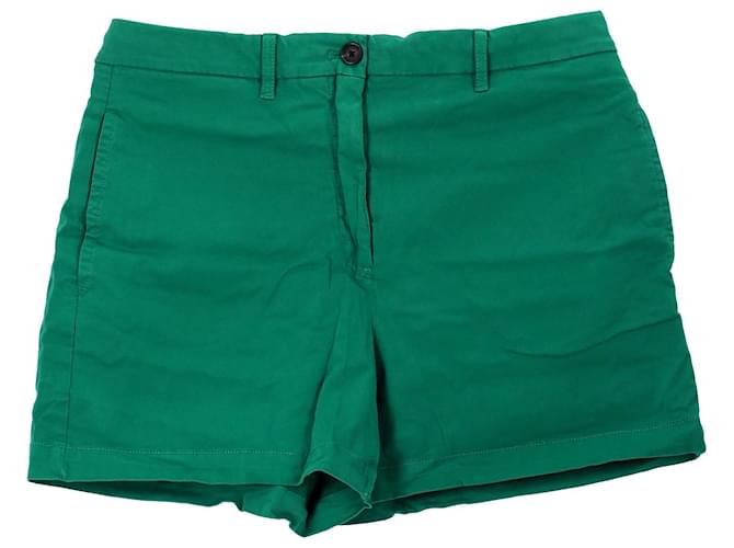 Tommy Hilfiger Womens Essential high waisteded Cotton Shorts Green  ref.1165874