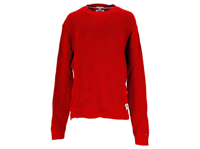 Tommy Hilfiger Jersey texturizado de puro algodón para hombre Roja  ref.1165889