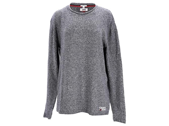 Tommy Hilfiger Essential Relaxed Fit-Pullover für Herren Grau Baumwolle  ref.1165918