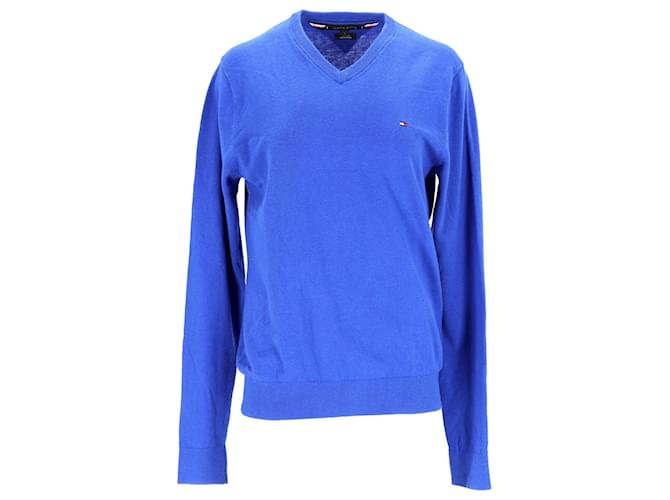 Tommy Hilfiger Mens Regular Fit Jumper Blue Cotton  ref.1165922