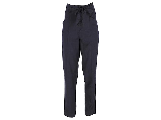 Pantaloni con cravatta Isabel Marant Etoile in lana blu navy  ref.1165932