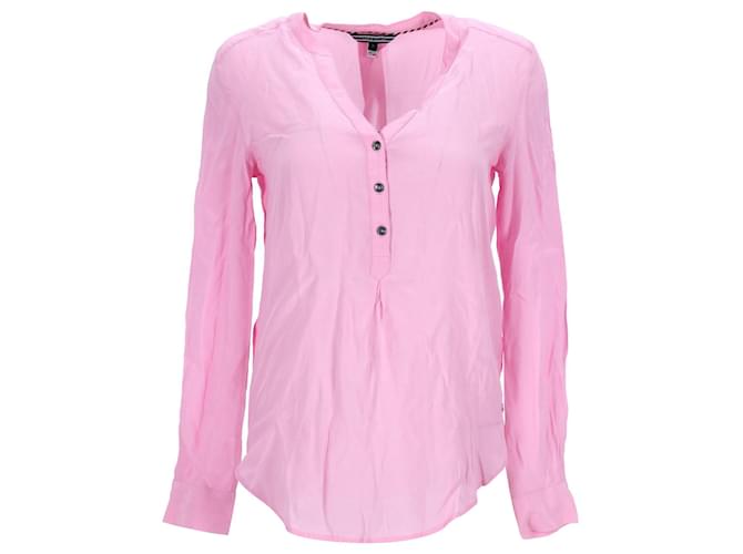 Tommy Hilfiger Womens Regular Fit Blouse Pink Viscose Cellulose fibre  ref.1165942