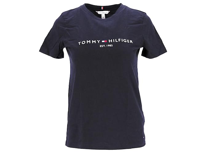 Tommy Hilfiger Womens Essential Organic Cotton T Shirt Navy blue  ref.1165945