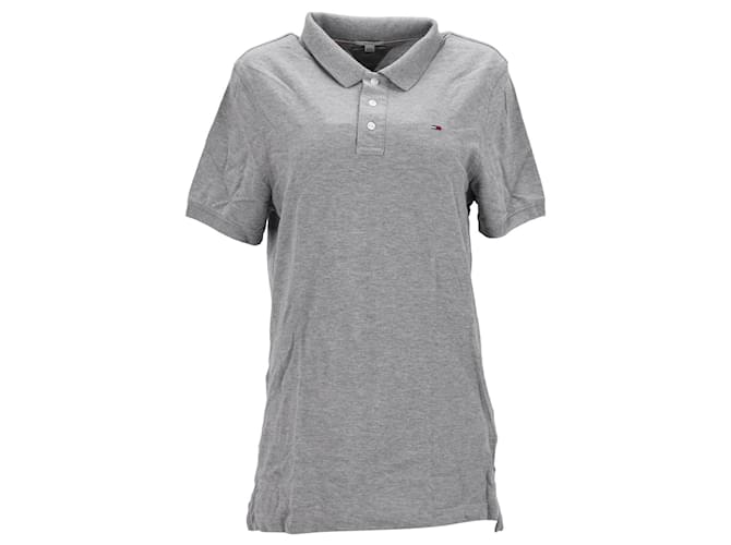 Tommy Hilfiger Camisa polo masculina original em piquê Cinza Algodão  ref.1165950