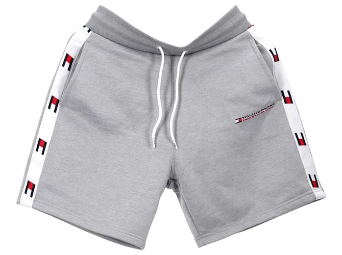 Tommy Hilfiger Mens Retro Knit Tommy Sport Shorts Grey Polyester  ref.1165957