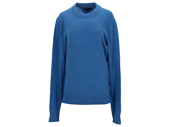 Tommy Hilfiger Suéter masculino de lã com gola redonda Azul  ref.1165967