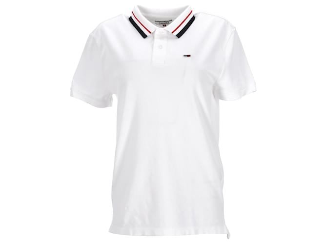 Tommy Hilfiger Herren-Poloshirt mit normaler Passform und kurzen Ärmeln Weiß Baumwolle  ref.1165973
