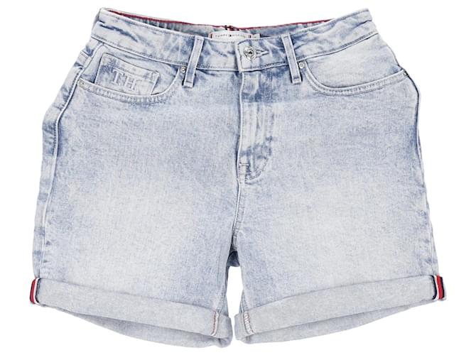 Tommy Hilfiger Shorts jeans femininos essenciais Slim Fit Azul Azul claro Algodão  ref.1165980
