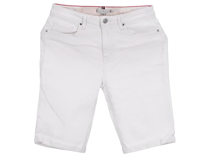 Tommy Hilfiger Womens Slim Fit Denim Shorts White Cotton  ref.1165987