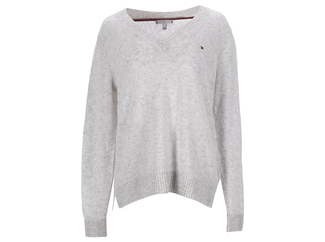 Tommy Hilfiger Damen-Pullover mit normaler Passform Weiß Roh Wolle  ref.1166003