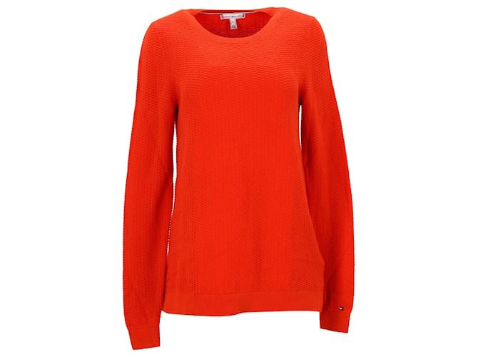 Tommy Hilfiger Damen-Pullover mit normaler Passform aus orangefarbener Baumwolle  ref.1166011