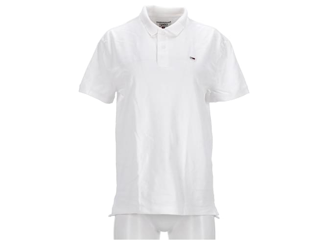 Tommy Hilfiger Herren-Poloshirt mit normaler Passform und kurzen Ärmeln Weiß Baumwolle  ref.1166031