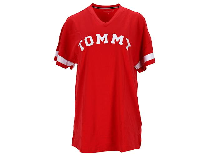 Tommy Hilfiger Robe de nuit en jersey color block pour femme Coton Rouge  ref.1166044