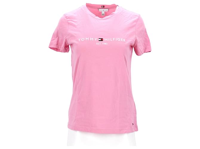 Tommy Hilfiger T-shirt essenziale da donna in cotone biologico Rosa  ref.1166059