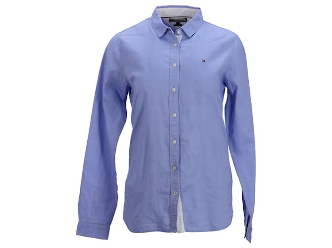 Tommy Hilfiger Camisa feminina Heritage Oxford Regular Fit Azul Algodão  ref.1166067