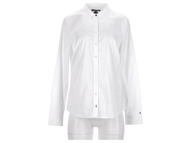 Tommy Hilfiger Womens Heritage Slim Fit Shirt in White Cotton  ref.1166070