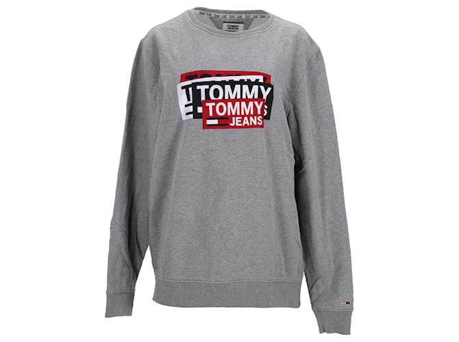 Tommy Hilfiger Herren-Sweatshirt mit normaler Passform Grau Baumwolle  ref.1166080