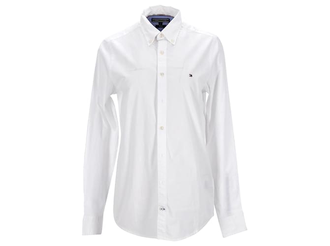Tommy Hilfiger Camicia da uomo a maniche lunghe vestibilità slim Bianco Cotone  ref.1166088