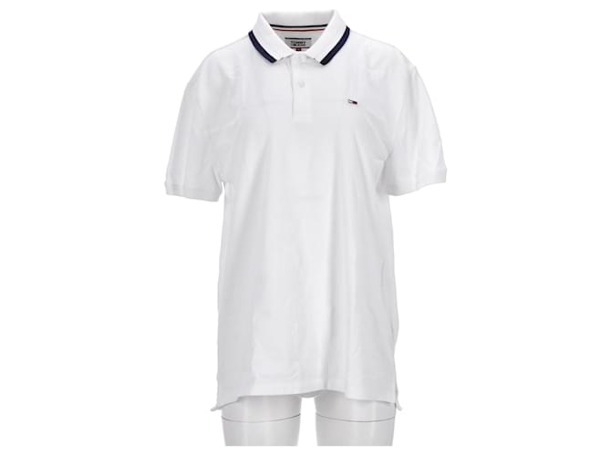 Tommy Hilfiger Camisa polo masculina Tommy Classics Branco Algodão  ref.1166089