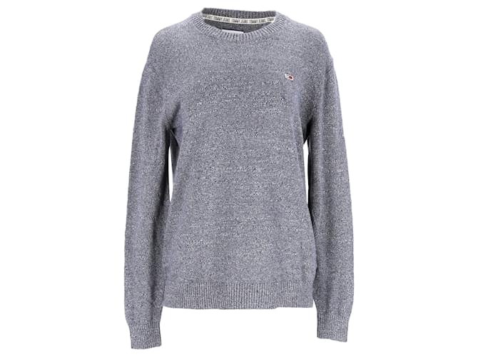 Tommy Hilfiger Strukturierter Herrenpullover aus reiner Baumwolle Blau Hellblau  ref.1166090