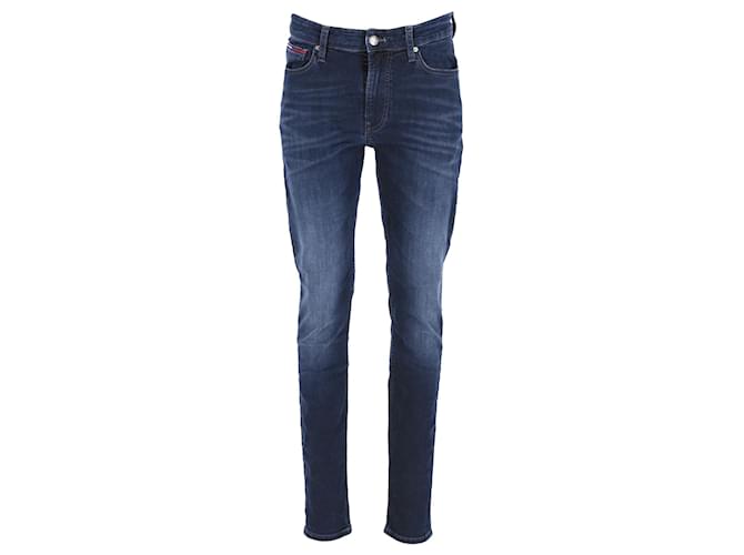 Tommy Hilfiger Mens Scanton Skinny Fit Jeans in Dark Blue Cotton Denim  ref.1166107